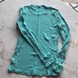 Splendid teal waffle shirt